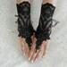 FREE SHIP   ---   Wedding gloves, bridal gloves, fingerless lace, steampunk,  black gloves, victorian, lolita, sexy belly dance
