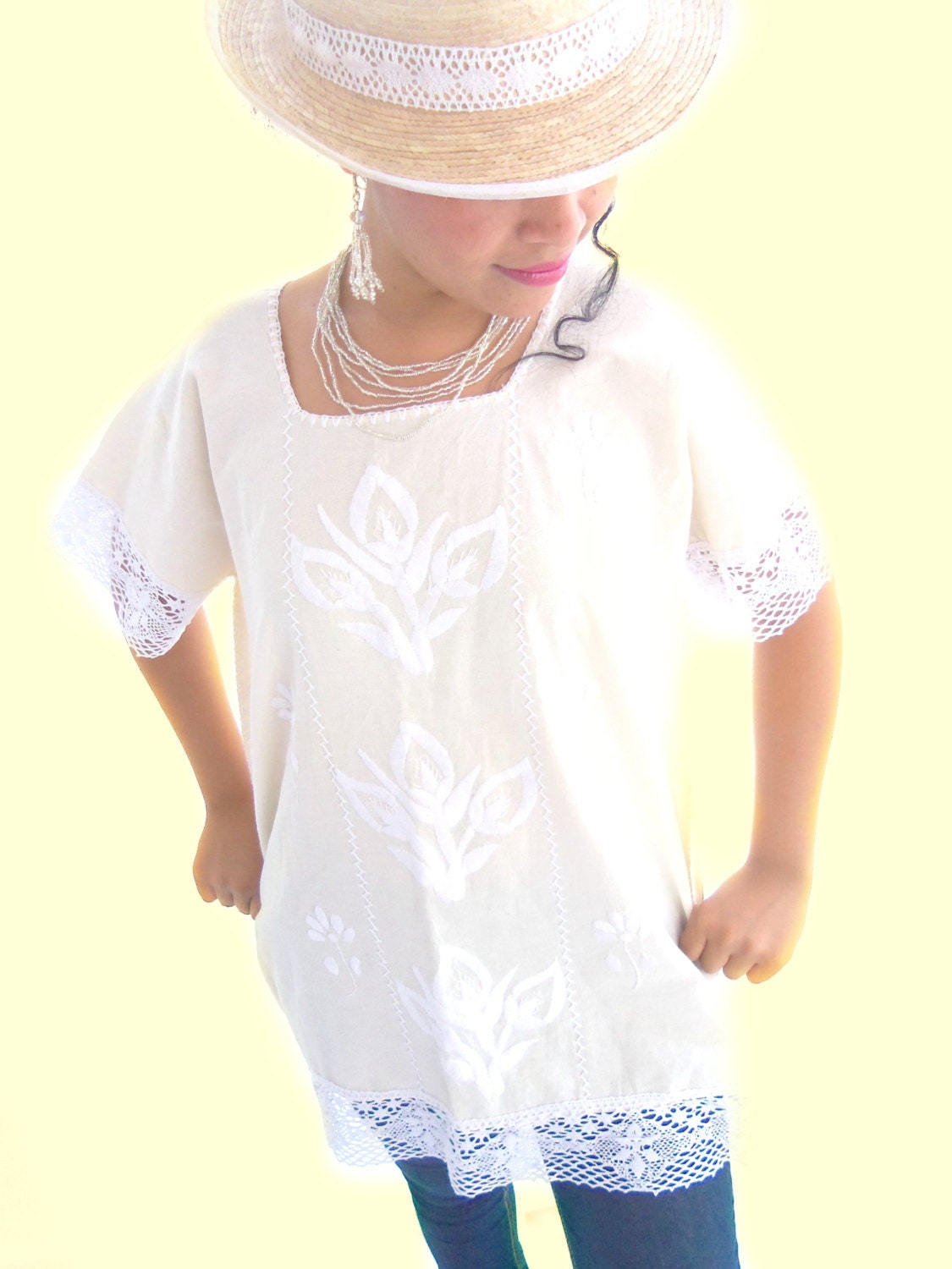 Alcatraz  Bohemian Mexican Embroidered Pure Cotton Blouse Frida kahlo style