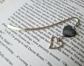 black heart shell beaded handmade bookmark