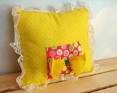 Tooth Fairy Pillow, Yellow Tooth Fairy Pillow, Girls Tooth Fairy Pillow