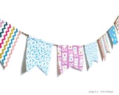 Easter Bunting Banner, Easter Decorations, Spring Bunting Banner, 9ft Fabric Bunting Banner, Spring Trends, Bunnies, Easter Eggs, Flowers, - papirvendage