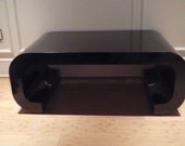 Vintage Scroll Coffee Table Hollywood Regency Mid Century Modern Karl Springer Style Black MCM Palm Beach