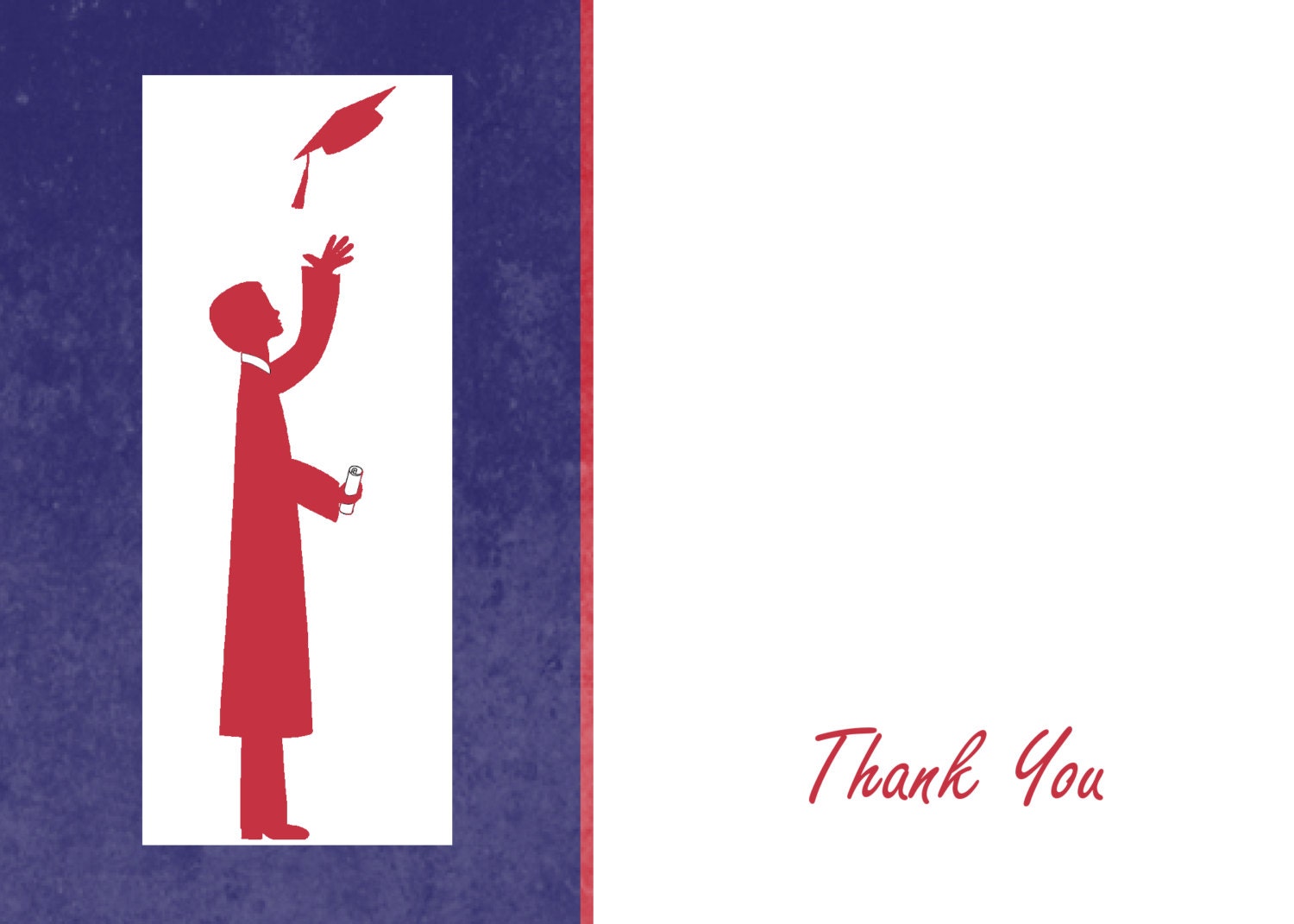 Graduation Thank You Notes - Grad Boy Silhouette