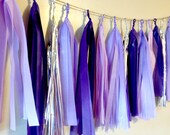 Purple Royalty Tissue Paper Tassel Garland  - Party - Wedding - Baby Shower - Nursery