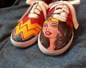 Hand-painted Wonder Woman on Keds Vans or Toms
