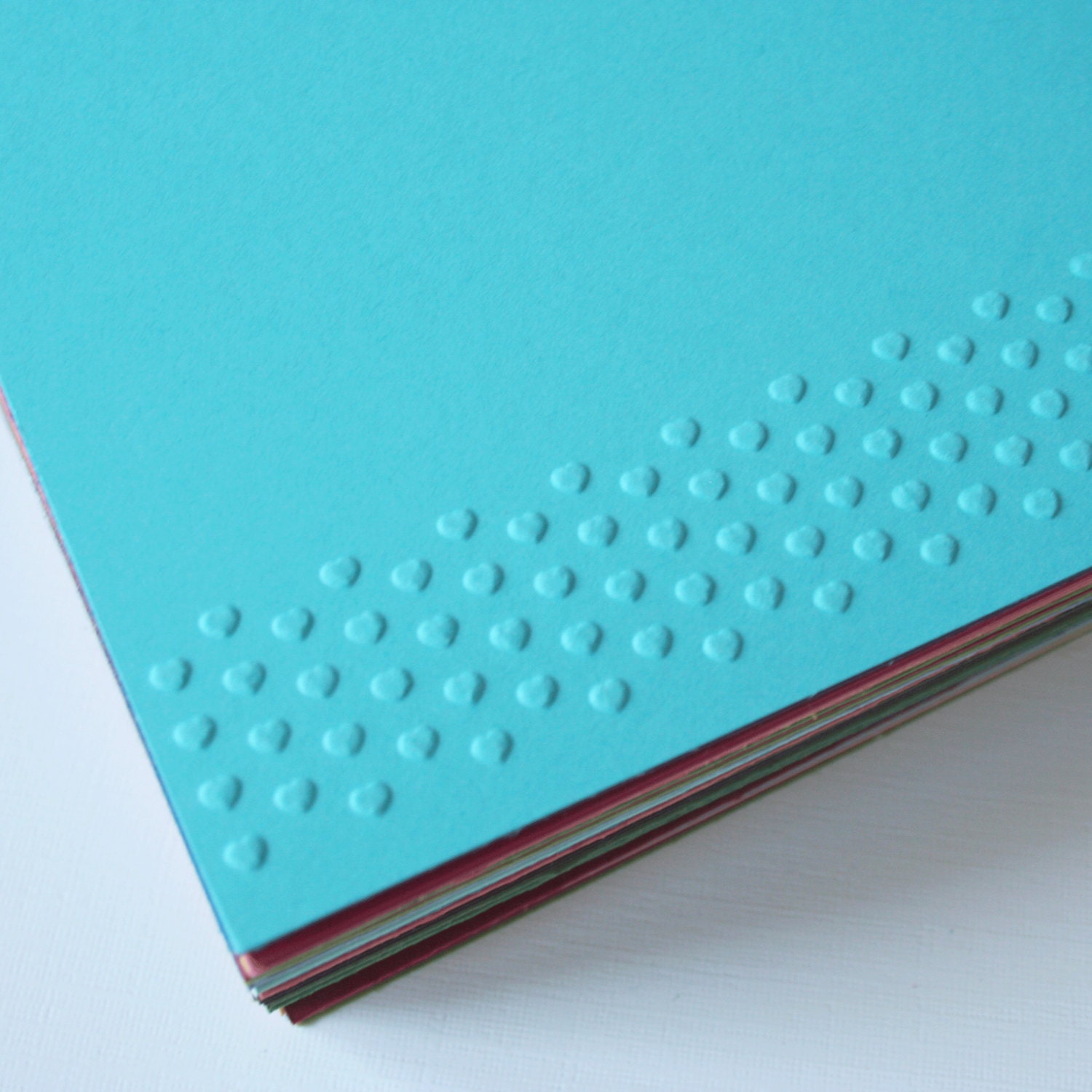 Blank cards with embossed hearts edge