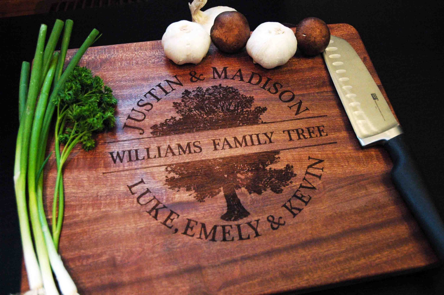 Personalized Cutting Board,  Cutting board, Custom Engraved - Sapele wood 12x15 - engraved cutting board, Wedding, Gift, wooden boards
