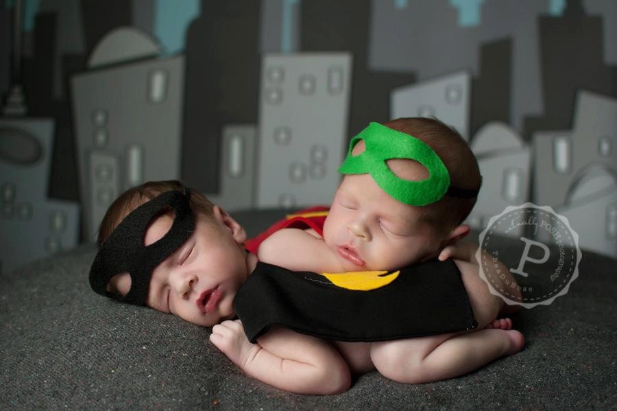 Super Hero Costumes for Newborns - Photography Prop - Halloween - Batman, Superman & Robin