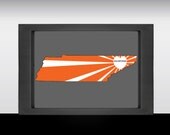 Map of Tennessee, Tennessee Vols, Tennessee Football, Tennessee Map, Tennessee Volunteers, Wall Art, Wall Decor, Gameroom Art