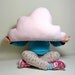 CLOUD PILLOW Cushion in Baby Light Pastel Pink Lovely Soft Fleece - baby nursery, childrens room or home decoration
