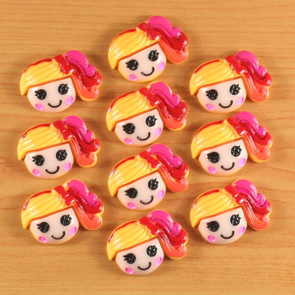 10pcs The New Lalaloopsy April Sunsplash Resin Cabochons Flatback Flat Back Scrapbooking Hair Bow Center Making Crafts Embellishments DIY