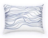 20" X 26" Modern White & Blue Standard Sham Pillow Cover
