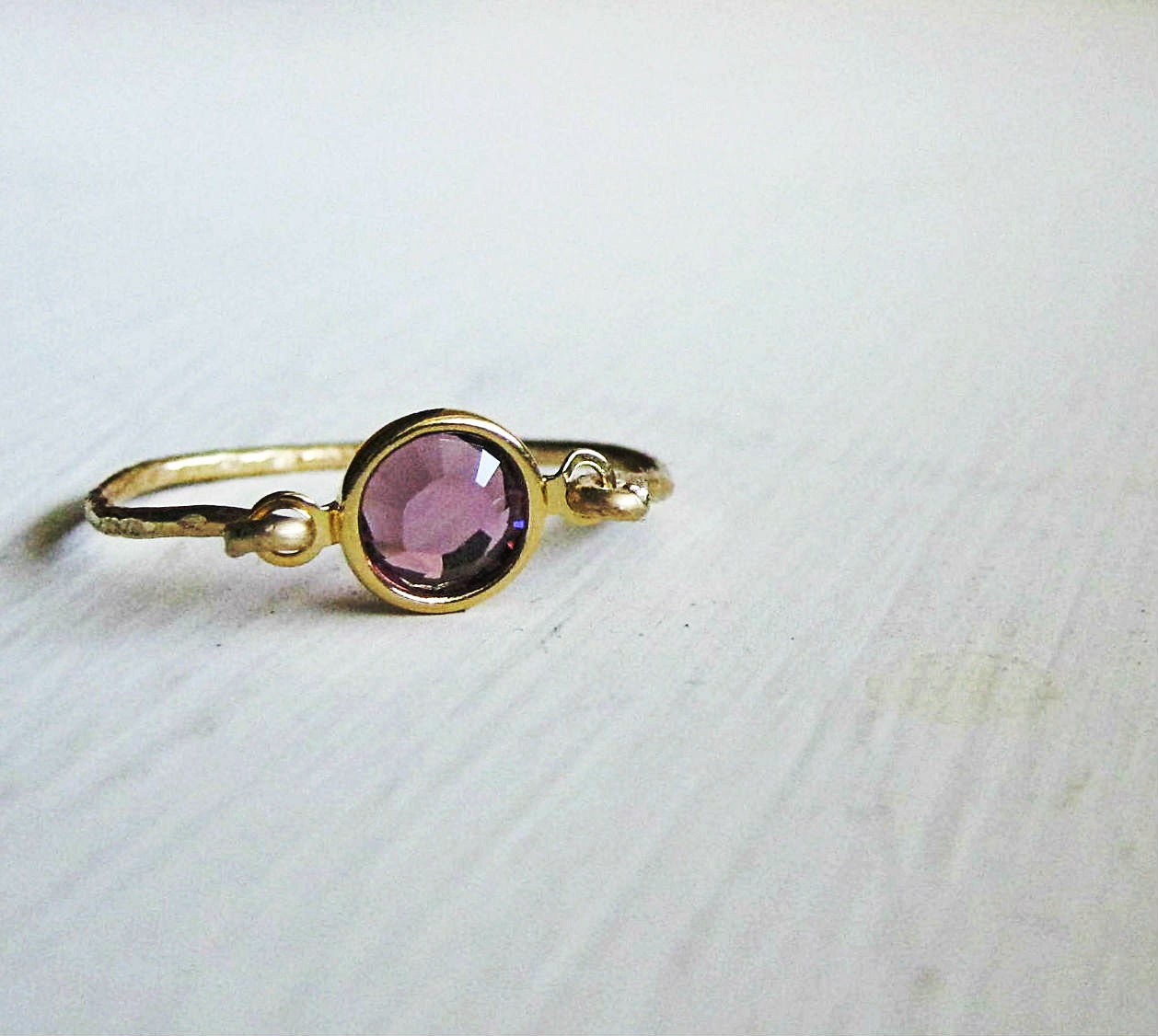 Amethyst Swarovski 14k Gold Filled Ring