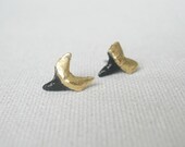 Hand Painted Shark Tooth Stud Earrings