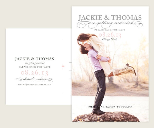 Save the Date Postcard - Swash and Type Photo Wedding Announcement (25)