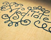 FREE SHIPPING.  a meditate embroidery.