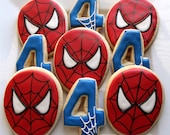 Superhero Inspired Spiderman Sugar Cookies Favors-1 Dozen