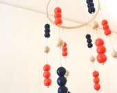 Mobile, nursery mobile, crib mobile, nursery, boy nursery, nautical nursery, orange nursery, navy and orange mobile