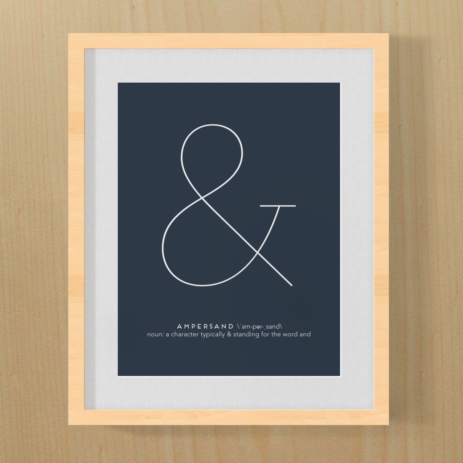 8x10 Ampersand Typography Print - Modern Office Decor, Art Print for Designers, Bibliophiles, Book Lovers