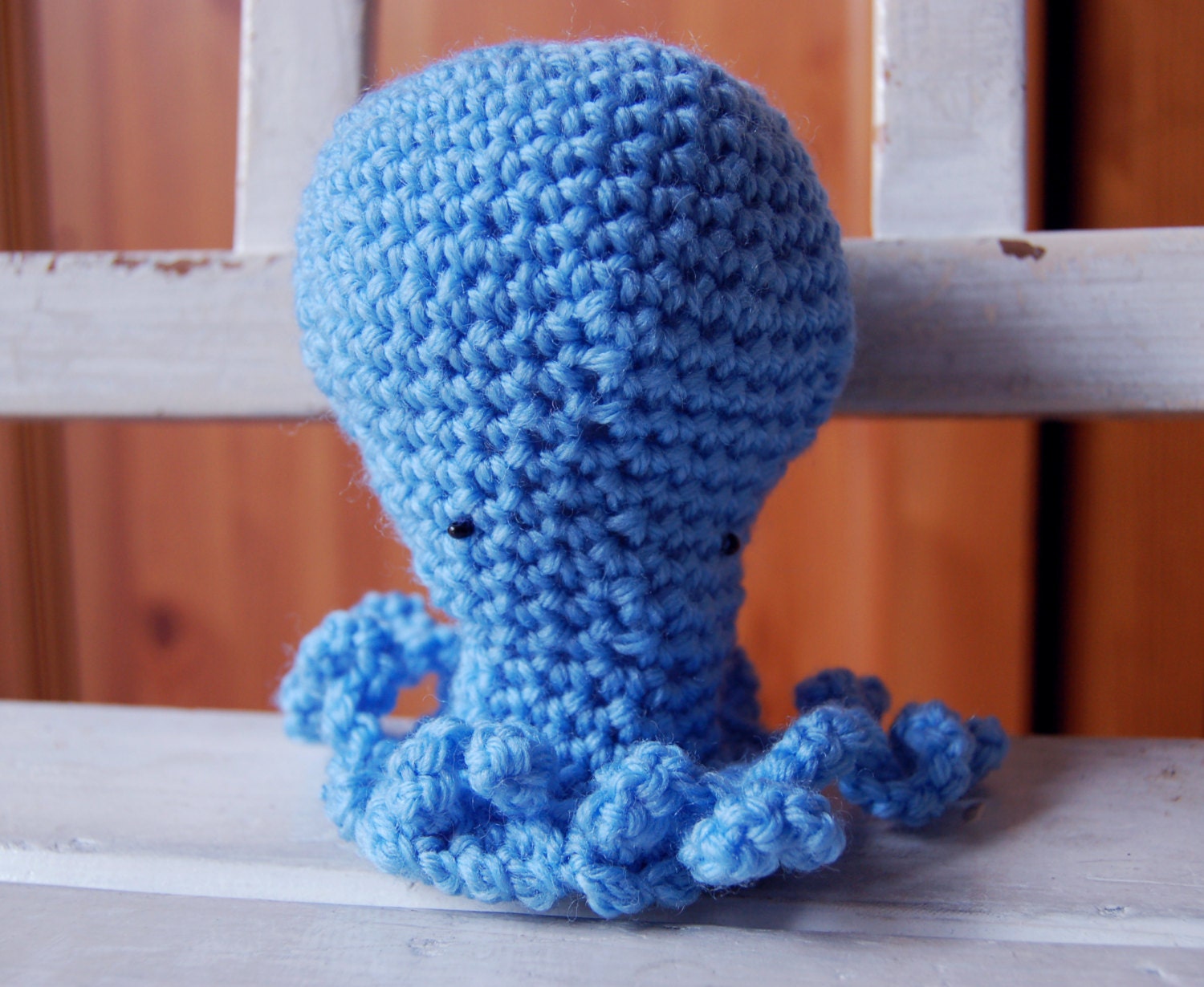 Octopus crochet amigurumi cute sea monster blue wool