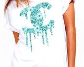 Floral Drip Printed on Unisex T-shirt