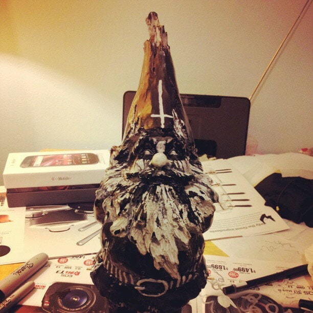Black Metal Lawn Gnome