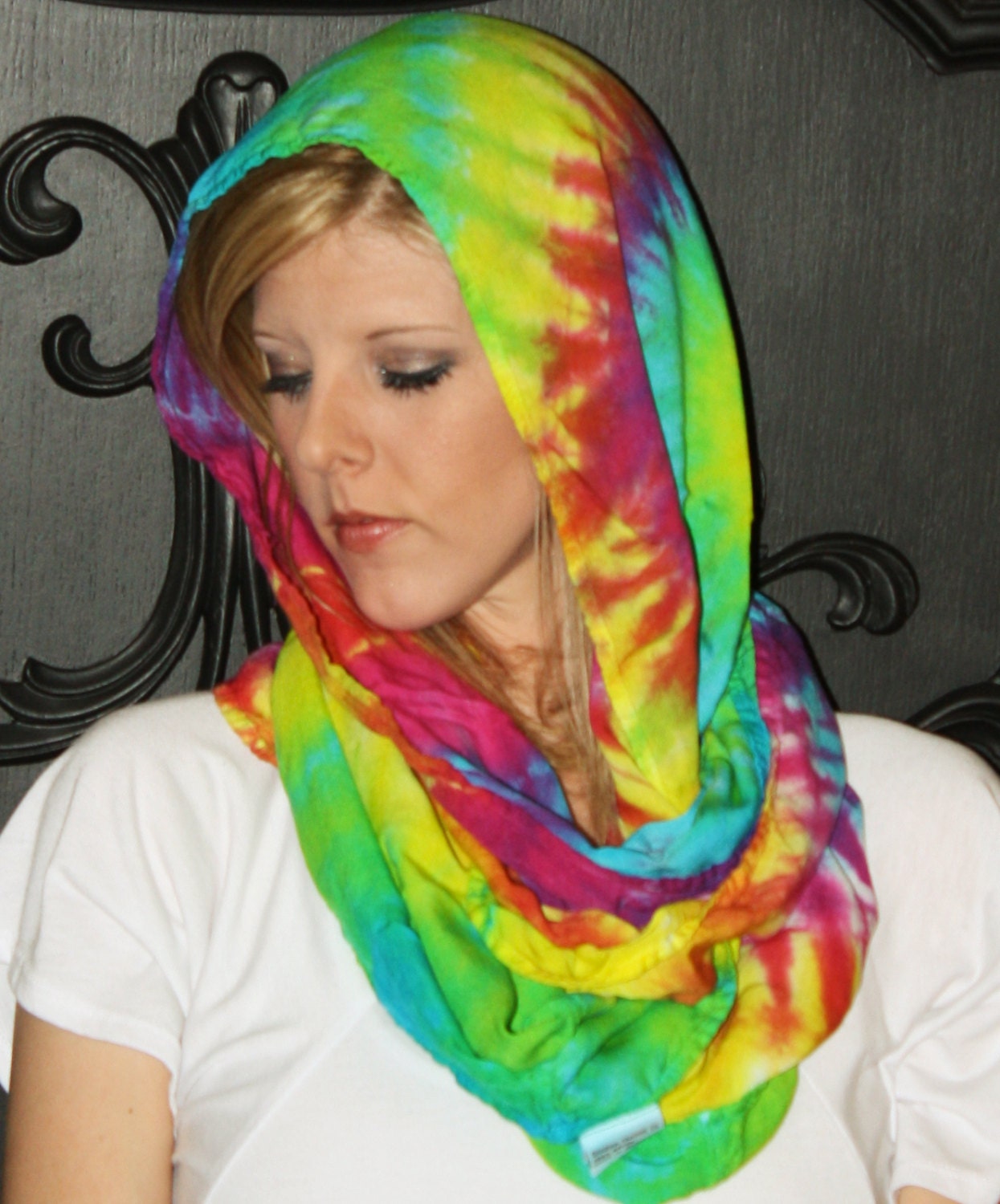 Tie Dye Scarf Infinity Style - Spring Summer Fashion Staple- (Ready To Ship)
