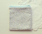 SALE: Small Coin Purse - Vintage Blue Floral