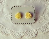 Yellow Rose Earrings