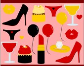 Bachelorette Party (Gold) Clip Art Graphics - Digital Clipart Commercial Use - Instant Download Il_170x135