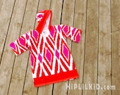 L (4-6) Towel Cover-Up  "Pink Ikat"