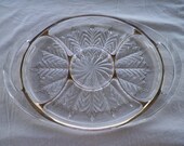Vintage Gold Trimmed Serving Tray With Handles