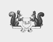 Wedding invitation. Squirrels announcing the message of your wedding.