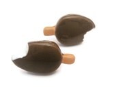 Chocolate Ice Cream Bar Studs - Ice Cream Earrings - Food Jewelry