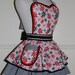 Red, White, and Black Pinup Full Retro 50s Circle Skirt Apron