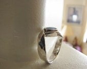 Awesome Artisan Hand Forged Sterling Silver and Opal Ring - One of A Kind