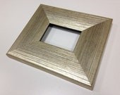 WIDE unique wooden Polished SILVER frame for ACEO art Card. Superb quality
