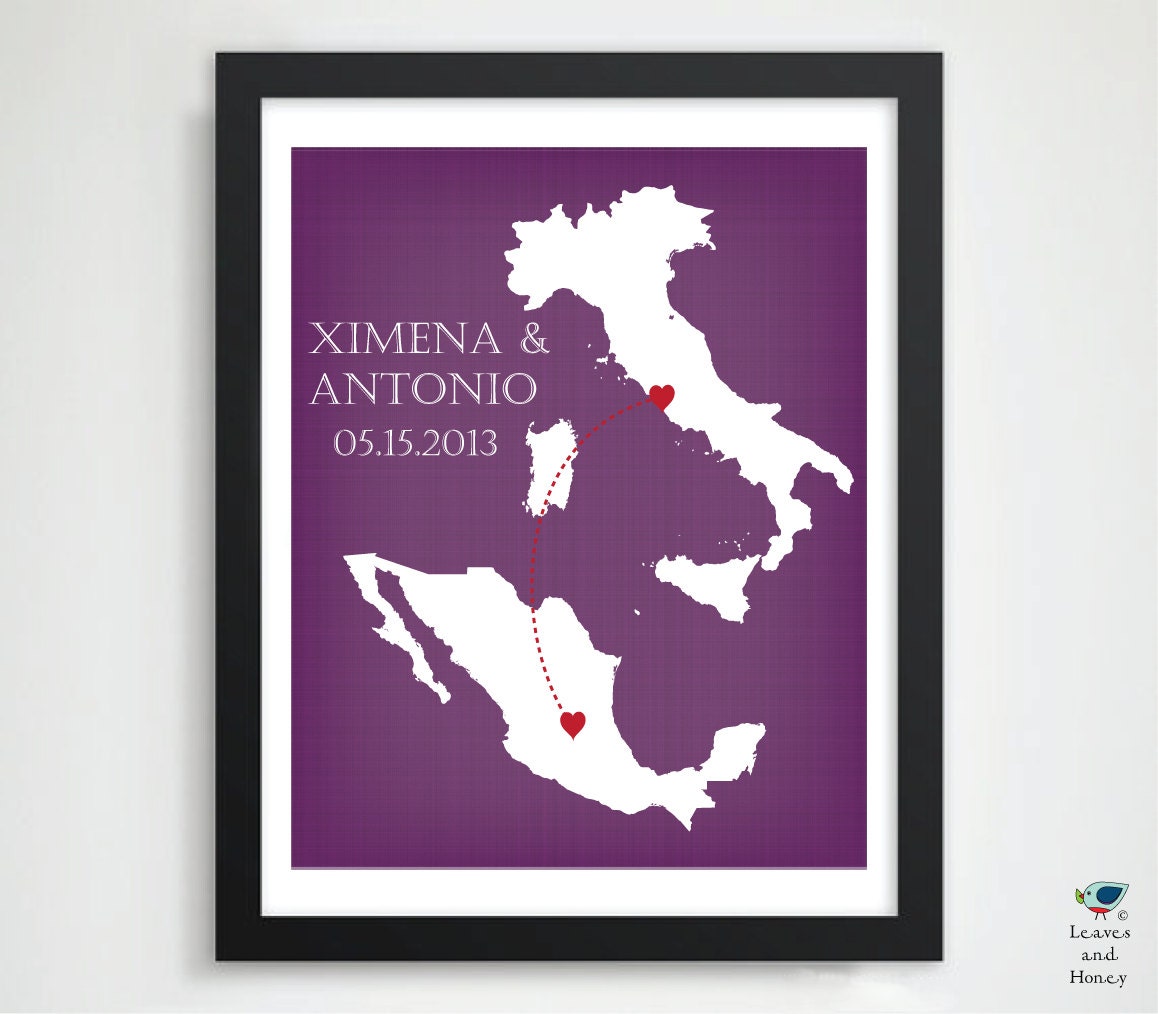 Buy dating anniversary gifts - 8x10 Gift for Him / Her / Mom / Parents / Personalized Engagement Gift / Dating Couple Location Map / 1st Anniversary Gift / Holiday Gift