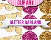 CLIP ART Glitter Garland Circles by Sis Boom