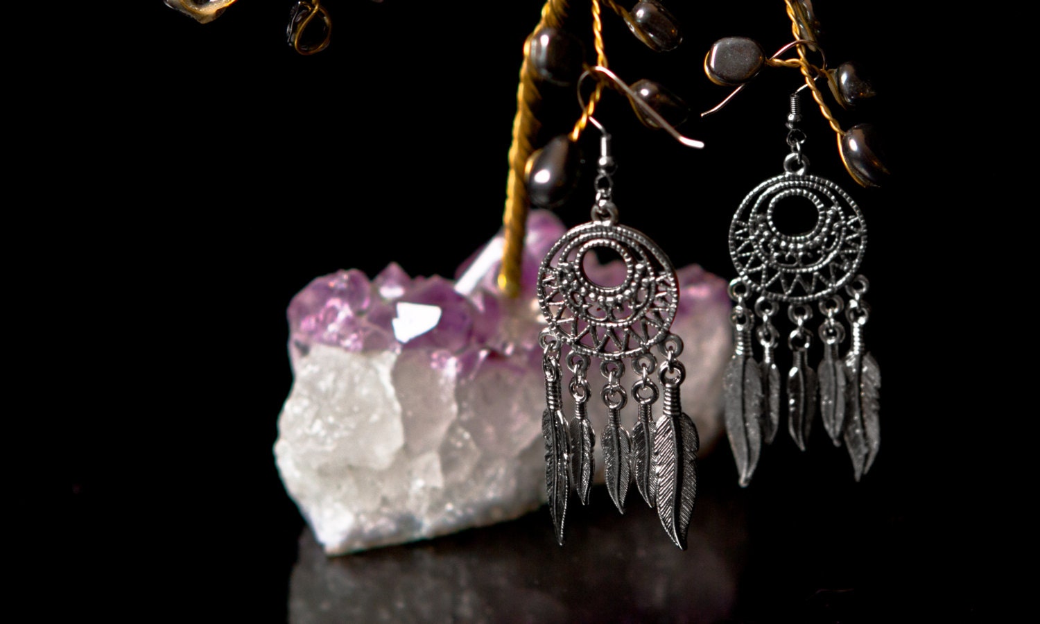 Dreamcatcher - Silver Dream Catcher Earrings