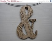 ON SALE Necklace / pendant - laser cut wood - Ampersand