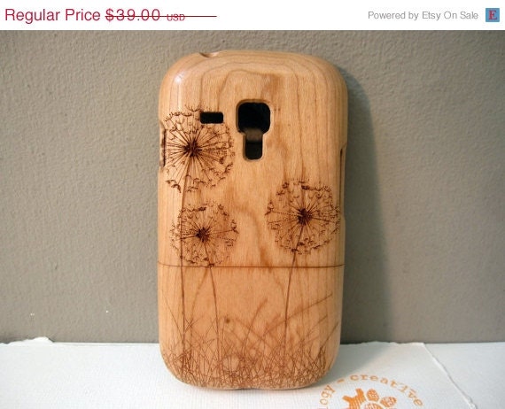 ON SALE Samsung Galaxy S3 Mini  - walnut / cherry or bamboo case -  Dandelion