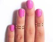4 Above the Knuckle Rings - gold thin shiny rings - set of 4 stack midi rings