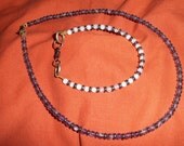 Amethyst and Hematite Beaded Necklace And Opal with Hematite Bracelet