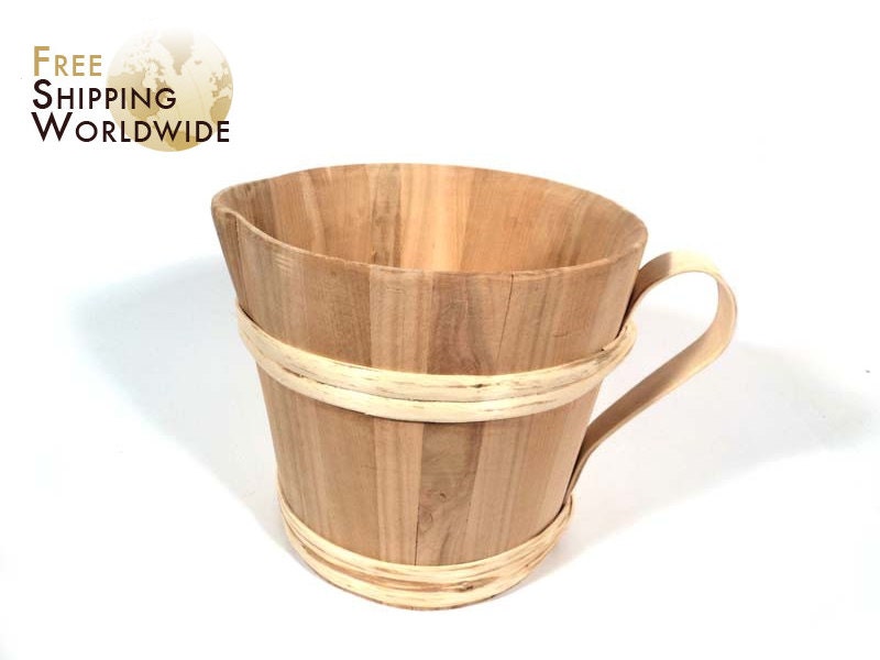 Wooden Mug / Cup / Jug 2 liters / 67.60 fluid oz. volume made from Cherry wood