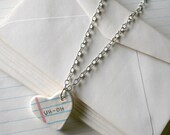 UH-OH Heart Notebook Ceramic Necklace