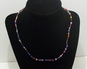 Jewelry Set - Colorful Seed Beads Stretch Necklace and Stretch Bracelet - OOAK