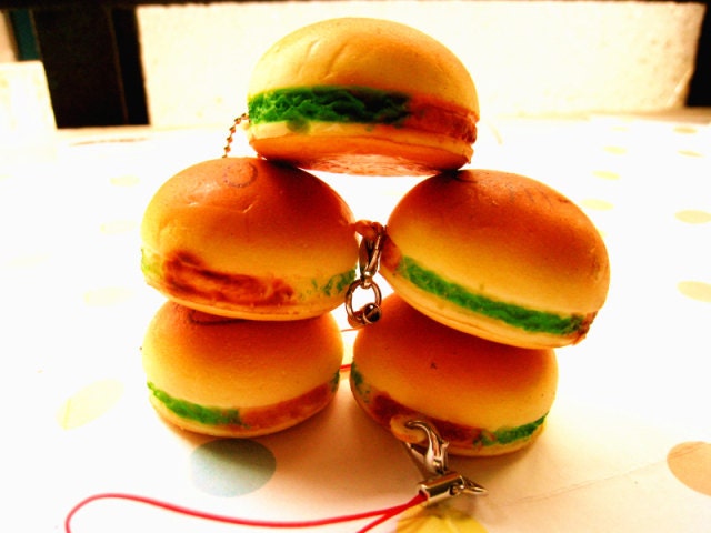 Cute  kuwaii  face  bread Squishy cell phone Charm  Bag charm squishy buns