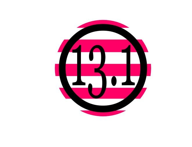 Stripe Half Marathon 13.1 Sticker 3inch