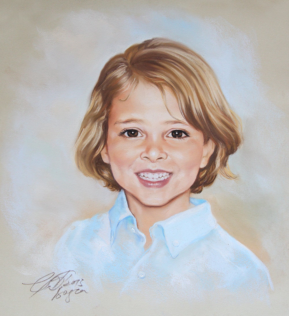Pastel portrait commission of a child
